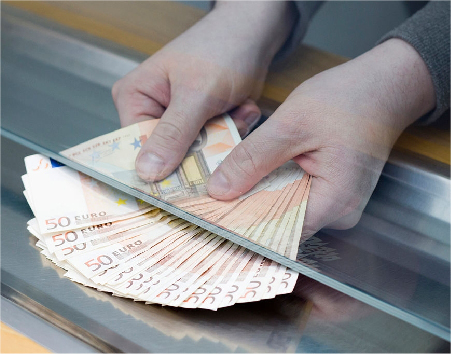 cash on counter